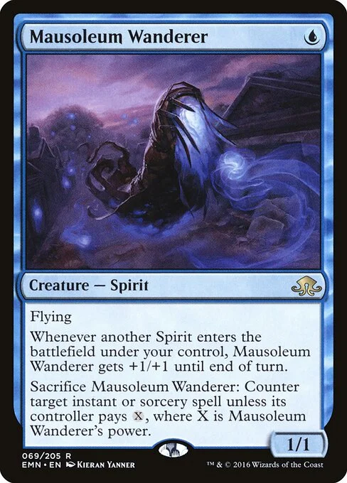 Mausoleum Wanderer, carta Magic di tipo Creature — Spirit illustrata da Kieran Yanner