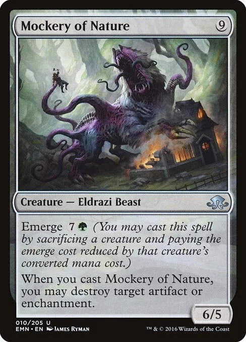 Mockery of Nature, carta Magic di tipo Creature — Eldrazi Beast illustrata da James Ryman