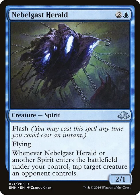 Nebelgast Herald, carta Magic di tipo Creature — Spirit illustrata da Zezhou Chen