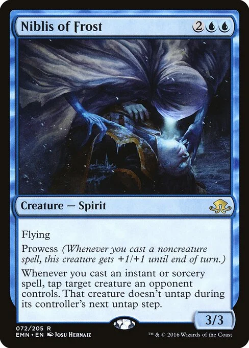 Niblis of Frost, carta Magic di tipo Creature — Spirit illustrata da Josu Hernaiz