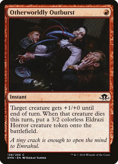 Otherworldly Outburst, carta Magic di tipo Instant illustrata da Kieran Yanner