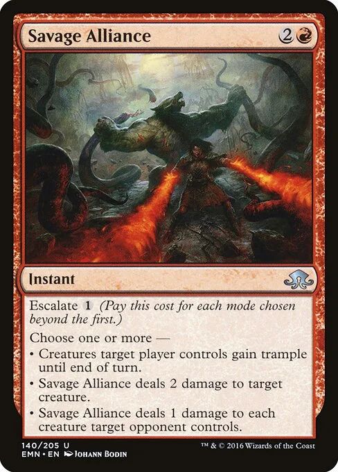 Savage Alliance, carta Magic di tipo Instant illustrata da Johann Bodin