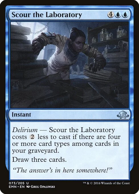 Scour the Laboratory, carta Magic di tipo Instant illustrata da Greg Opalinski
