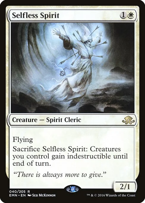 Selfless Spirit, carta Magic di tipo Creature — Spirit Cleric illustrata da Seb McKinnon