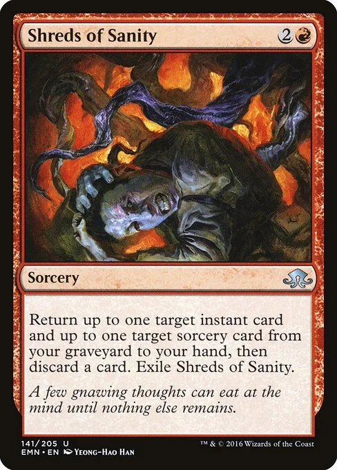 Shreds of Sanity, carta Magic di tipo Sorcery illustrata da Yeong-Hao Han