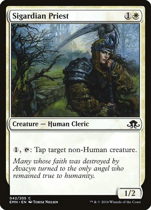Sigardian Priest, carta Magic di tipo Creature — Human Cleric illustrata da Terese Nielsen