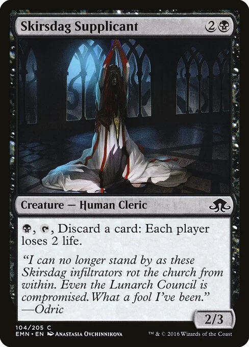 Skirsdag Supplicant, carta Magic di tipo Creature — Human Cleric illustrata da Anastasia Ovchinnikova