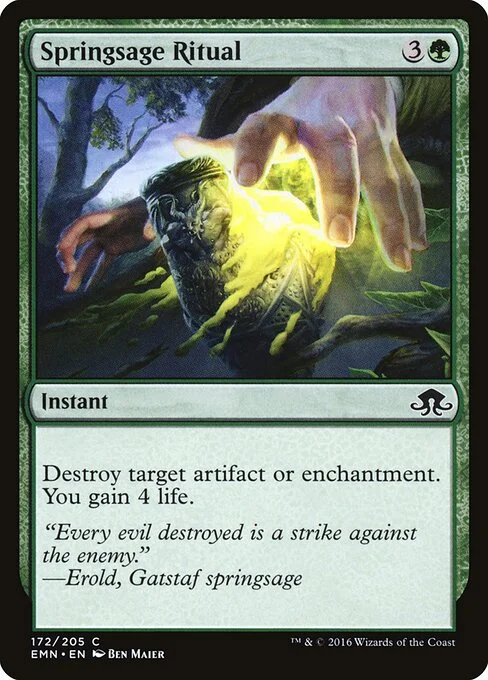 Springsage Ritual, carta Magic di tipo Instant illustrata da Ben Maier