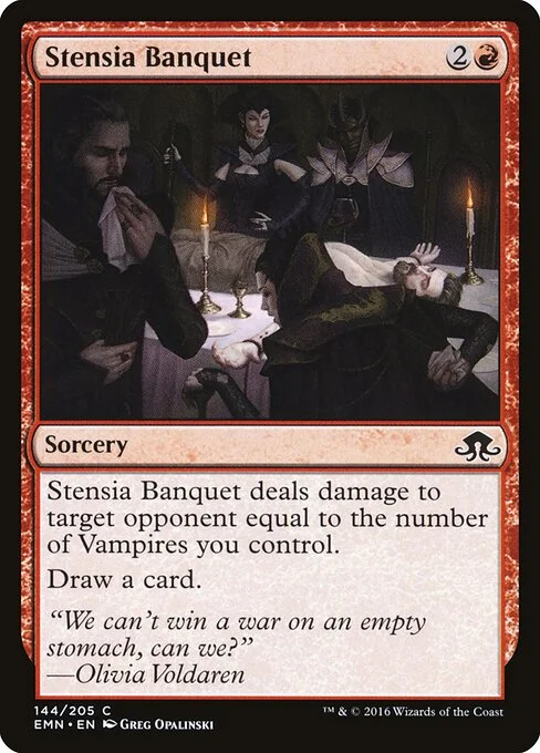Stensia Banquet, carta Magic di tipo Sorcery illustrata da Greg Opalinski