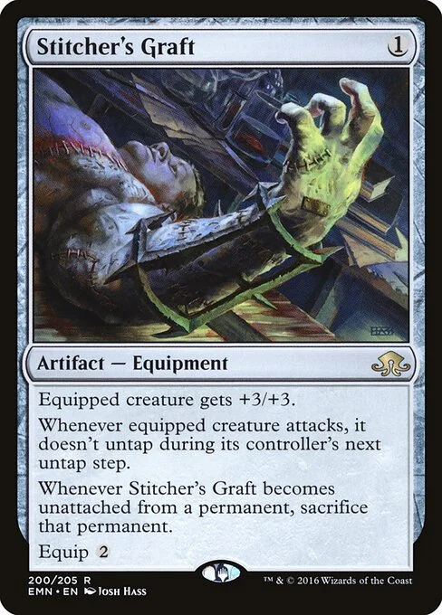 Stitcher's Graft, carta Magic di tipo Artifact — Equipment illustrata da Josh Hass