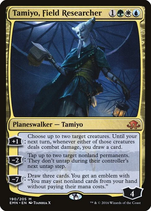 Tamiyo, Field Researcher, carta Magic di tipo Legendary Planeswalker — Tamiyo illustrata da Tianhua X