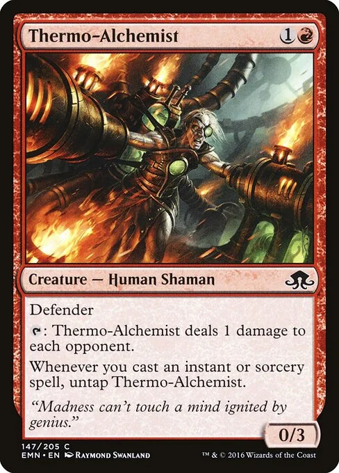 Thermo-Alchemist, carta Magic di tipo Creature — Human Shaman illustrata da Raymond Swanland