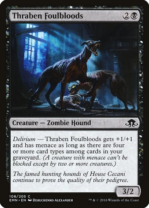 Thraben Foulbloods, carta Magic di tipo Creature — Zombie Dog illustrata da Deruchenko Alexander