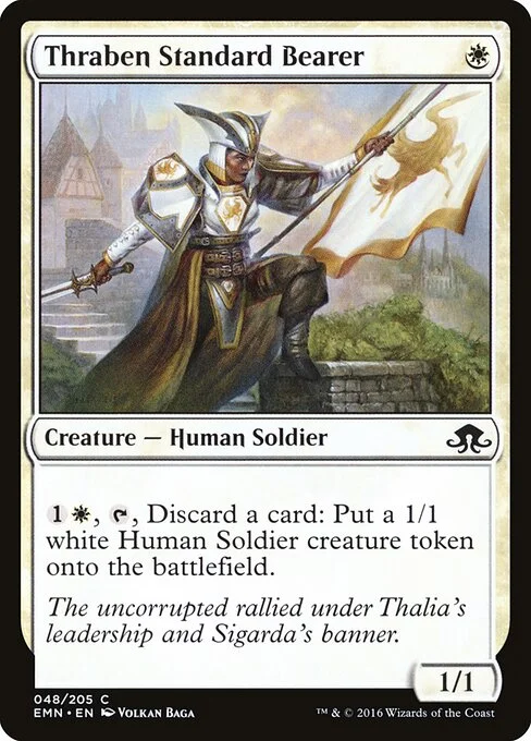 Thraben Standard Bearer, carta Magic di tipo Creature — Human Soldier illustrata da Volkan Baǵa