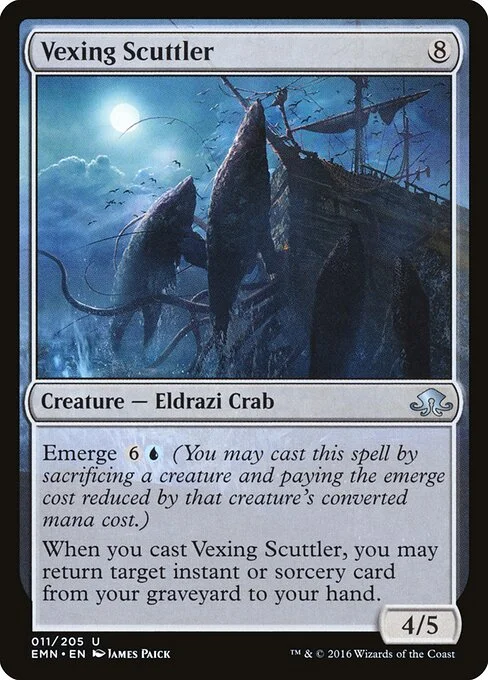 Vexing Scuttler, carta Magic di tipo Creature — Eldrazi Crab illustrata da James Paick