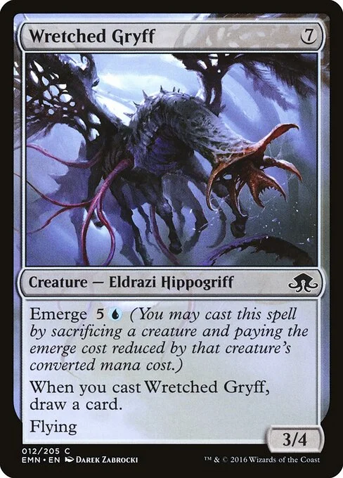 Wretched Gryff, carta Magic di tipo Creature — Eldrazi Hippogriff illustrata da Darek Zabrocki