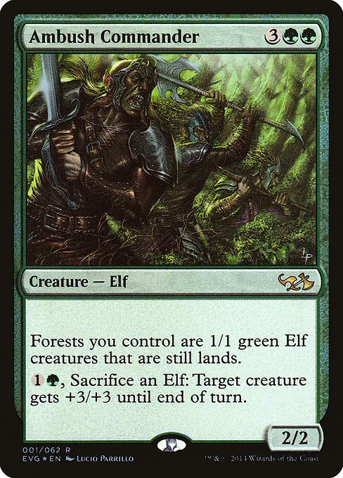 Ambush Commander, carta Magic di tipo Creature — Elf illustrata da Lucio Parrillo