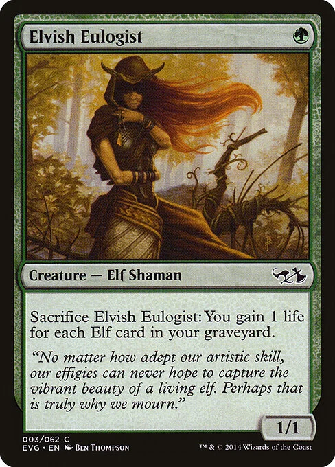 Elvish Eulogist, carta Magic di tipo Creature — Elf Shaman illustrata da Ben Thompson