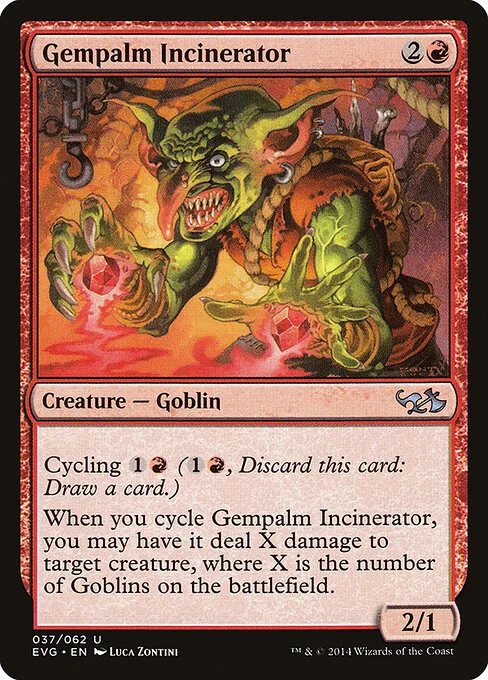 Gempalm Incinerator, carta Magic di tipo Creature — Goblin illustrata da Luca Zontini