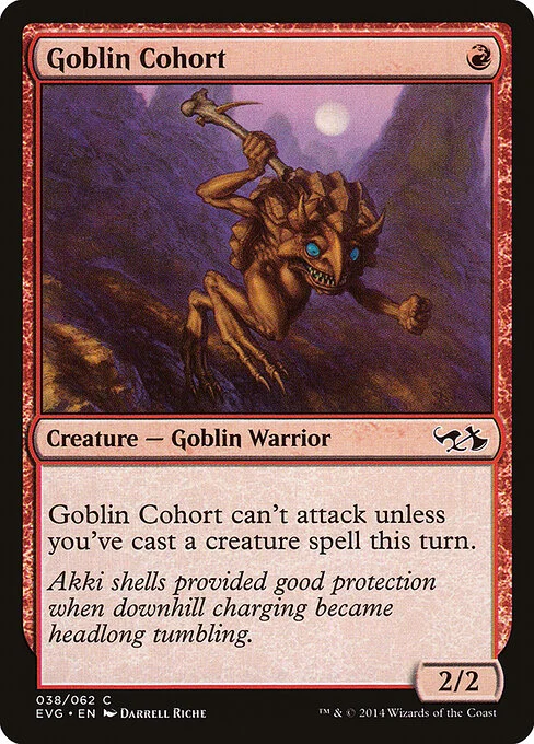 Goblin Cohort, carta Magic di tipo Creature — Goblin Warrior illustrata da Darrell Riche