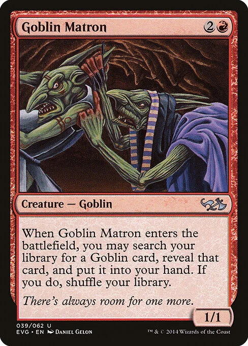 Goblin Matron, carta Magic di tipo Creature — Goblin illustrata da Daniel Gelon