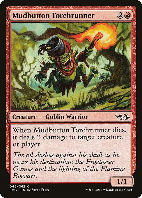 Mudbutton Torchrunner, carta Magic di tipo Creature — Goblin Warrior illustrata da Steve Ellis