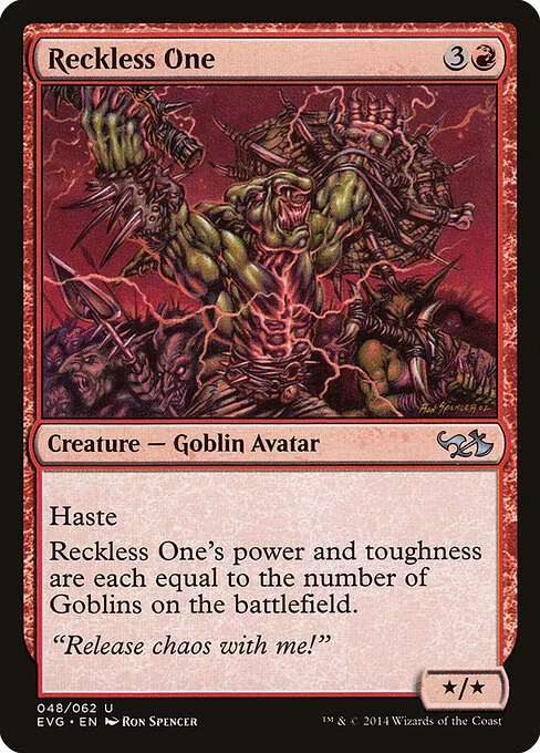 Reckless One, carta Magic di tipo Creature — Goblin Avatar illustrata da Ron Spencer