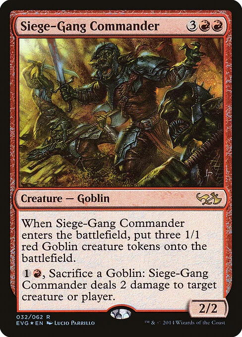 Siege-Gang Commander, carta Magic di tipo Creature — Goblin illustrata da Lucio Parrillo
