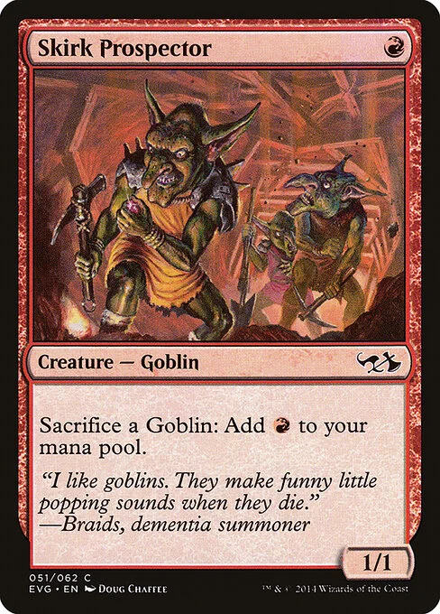 Skirk Prospector, carta Magic di tipo Creature — Goblin illustrata da Doug Chaffee