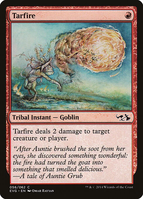 Tarfire, carta Magic di tipo Kindred Instant — Goblin illustrata da Omar Rayyan