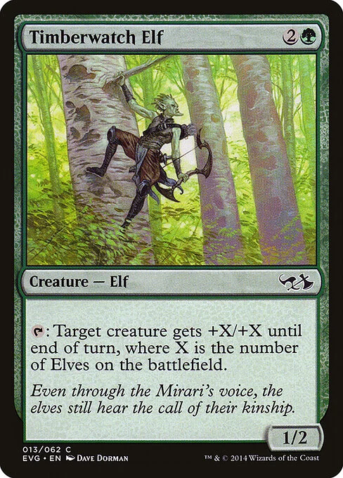 Timberwatch Elf, carta Magic di tipo Creature — Elf illustrata da Dave Dorman