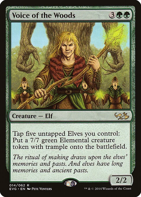 Voice of the Woods, carta Magic di tipo Creature — Elf illustrata da Pete Venters