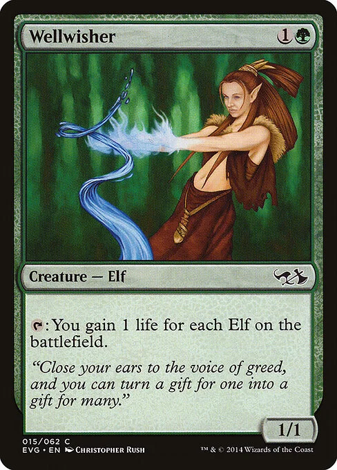 Wellwisher, carta Magic di tipo Creature — Elf illustrata da Christopher Rush
