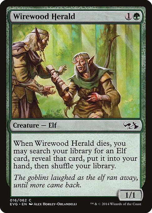 Wirewood Herald, carta Magic di tipo Creature — Elf illustrata da Alex Horley-Orlandelli