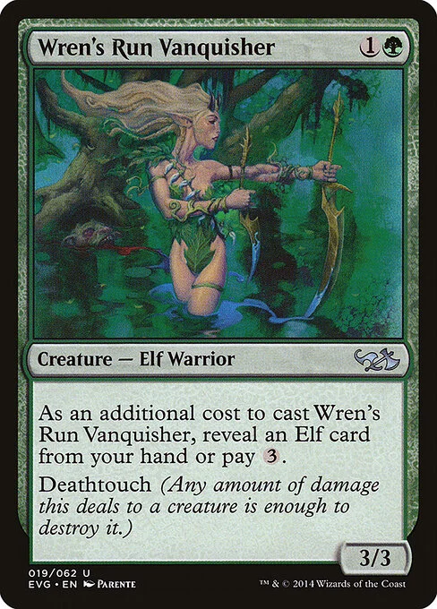 Wren's Run Vanquisher, carta Magic di tipo Creature — Elf Warrior illustrata da Paolo Parente