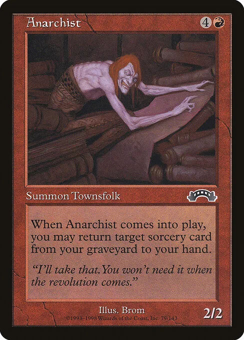 Anarchist, carta Magic di tipo Creature — Human Wizard illustrata da Brom