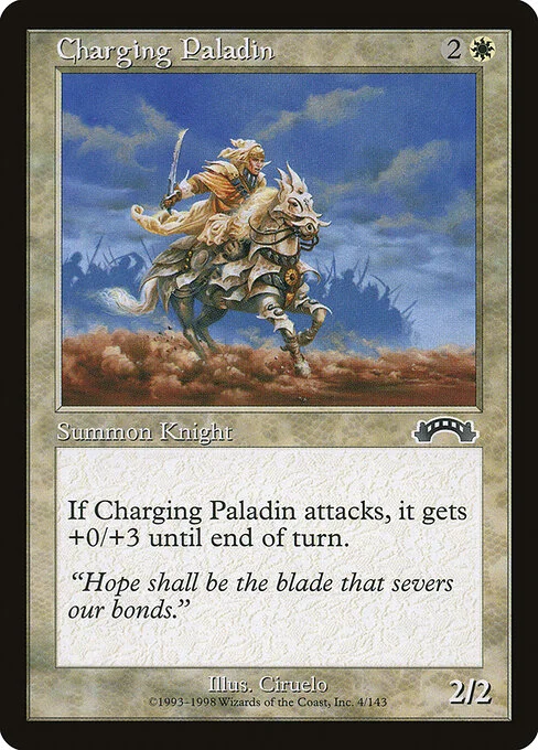 Charging Paladin, carta Magic di tipo Creature — Human Knight illustrata da Ciruelo