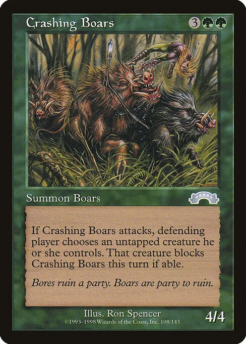 Crashing Boars, carta Magic di tipo Creature — Boar illustrata da Ron Spencer