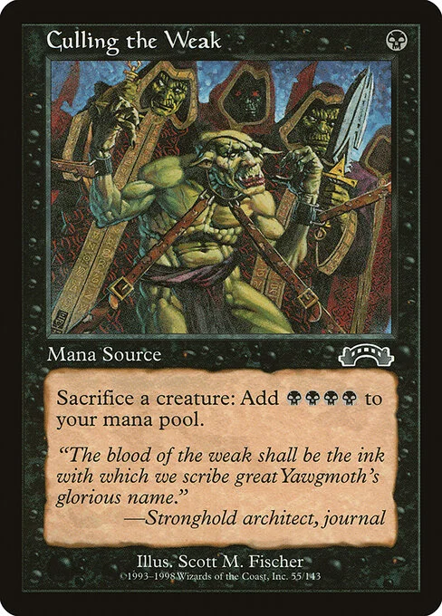 Culling the Weak, carta Magic di tipo Instant illustrata da Scott M. Fischer