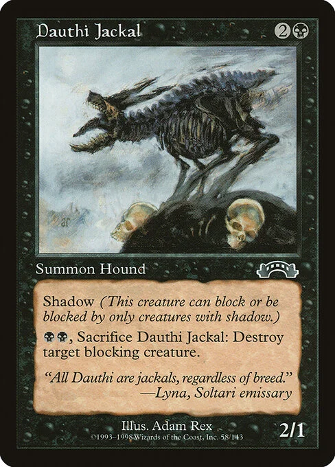 Dauthi Jackal, carta Magic di tipo Creature — Dauthi Jackal illustrata da Adam Rex