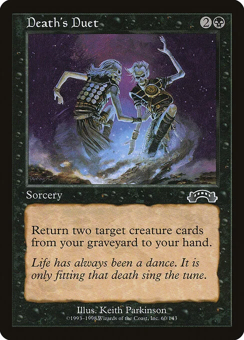 Death's Duet, carta Magic di tipo Sorcery illustrata da Keith Parkinson