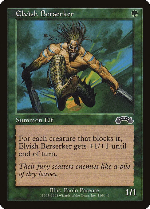 Elvish Berserker, carta Magic di tipo Creature — Elf Berserker illustrata da Paolo Parente