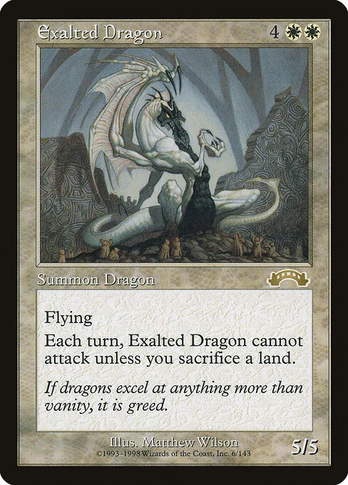 Exalted Dragon, carta Magic di tipo Creature — Dragon illustrata da Matthew D. Wilson