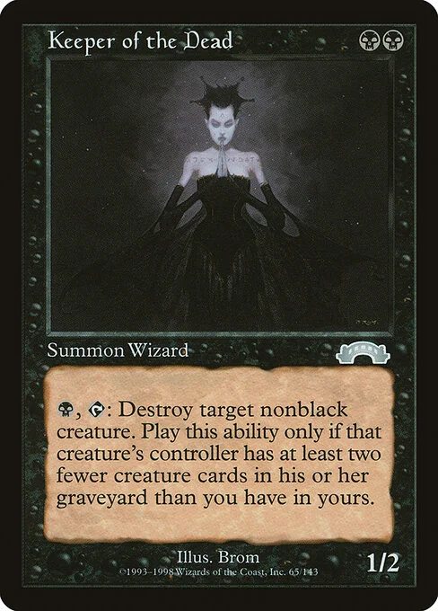 Keeper of the Dead, carta Magic di tipo Creature — Human Wizard illustrata da Brom