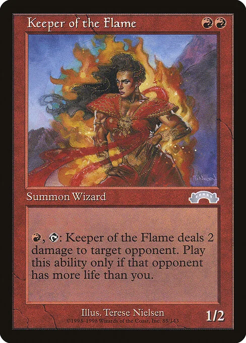 Keeper of the Flame, carta Magic di tipo Creature — Human Wizard illustrata da Terese Nielsen