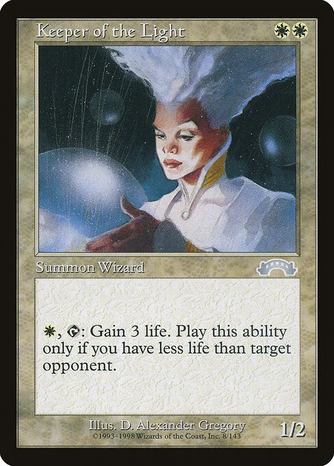 Keeper of the Light, carta Magic di tipo Creature — Human Wizard illustrata da D. Alexander Gregory