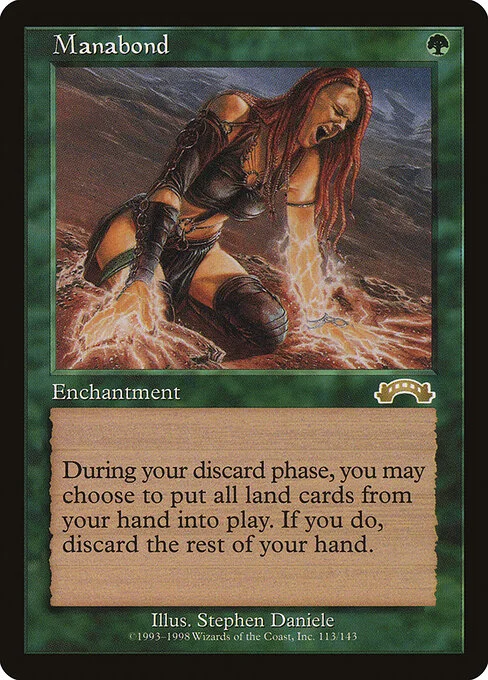 Manabond, carta Magic di tipo Enchantment illustrata da Stephen Daniele