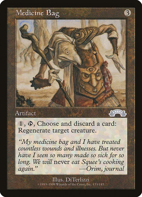 Medicine Bag, carta Magic di tipo Artifact illustrata da DiTerlizzi