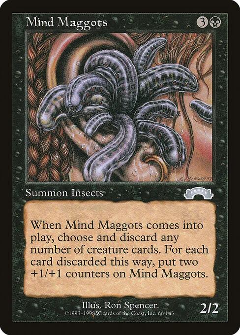 Mind Maggots, carta Magic di tipo Creature — Insect illustrata da Ron Spencer