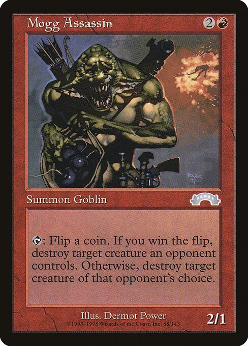 Mogg Assassin, carta Magic di tipo Creature — Goblin Assassin illustrata da Dermot Power